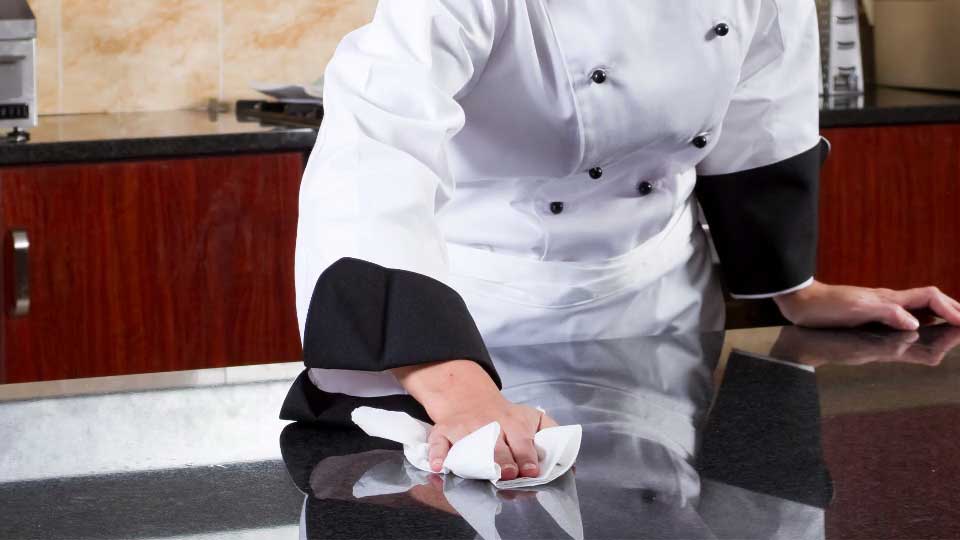 Procedure for cleaning restaurant hot plate