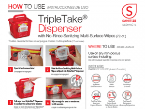 Triple Take Dispenser w/ No-Rinse Sanitizing Wipes | Poster