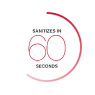 Sanitize in 60 seconds Circular graphic - Sani Professional