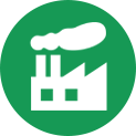 factory symbol representing greenhouse emissions
