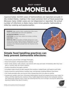 Fact Sheet for Salmonella and Image of virus