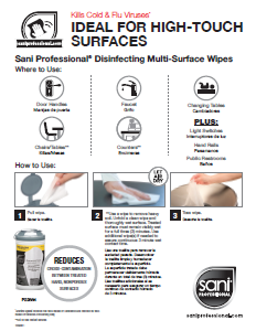Kills cold & flu viruses, ideal for high-touch surfaces