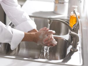Washing Hands in a Commercial Kitchen