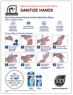 How to Sanitize Hands Infographic