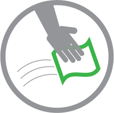 hand and Wipe Icon for cleaning grease