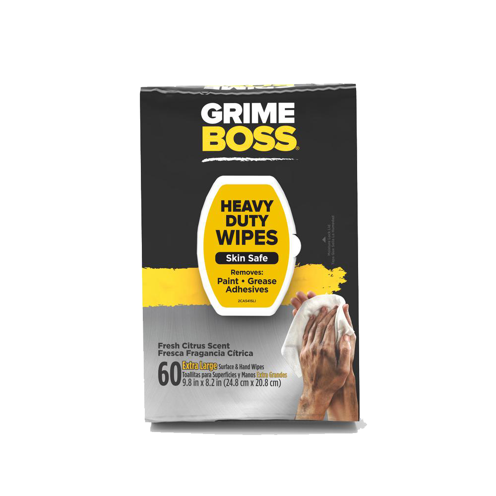 Grimeboss M956S8X Cleaning Wipes, 9.8 in L, 8.2 in W, Cit