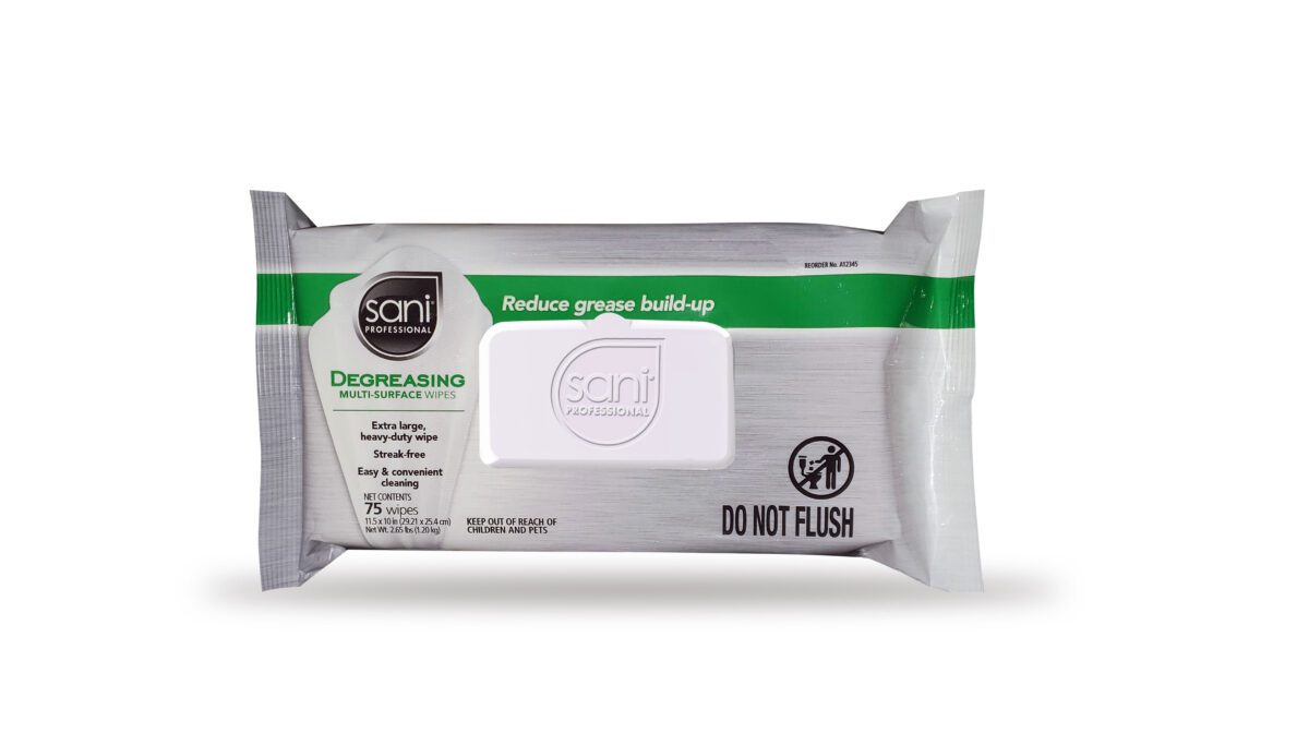 Degreasing Cleaning Wipes Softpack for Heavy Duty Cleaning - Sani Professional
