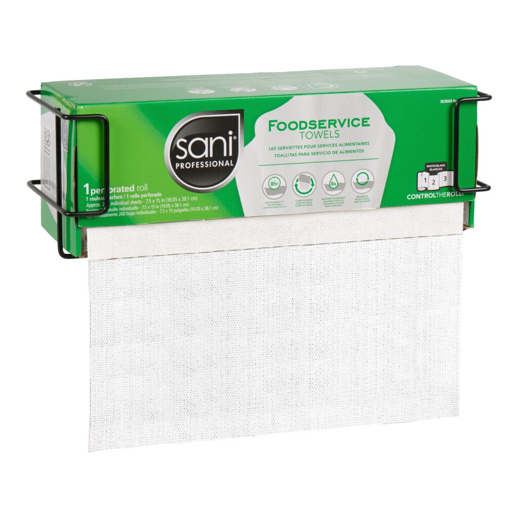 Angled Dry Foodservice towel box with bracket