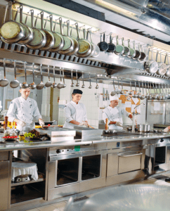 Chefs standing in back-of-house kitchen - HACCP and Process HACCP: What It Takes for Food Manufacturers and Restaurant Brands to Ensure Food Safety