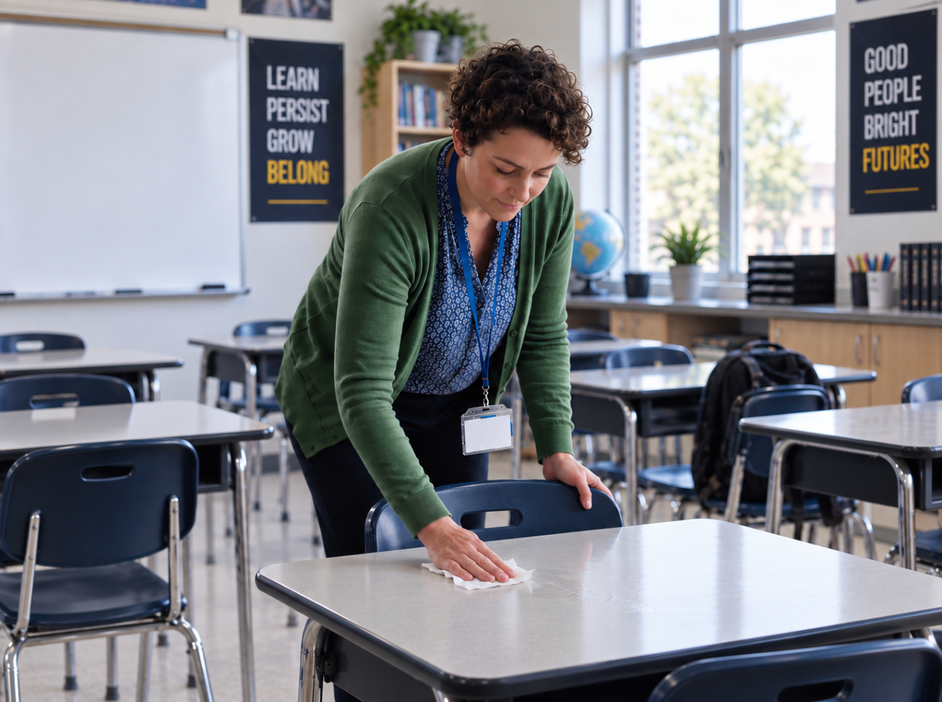 Wiping School table